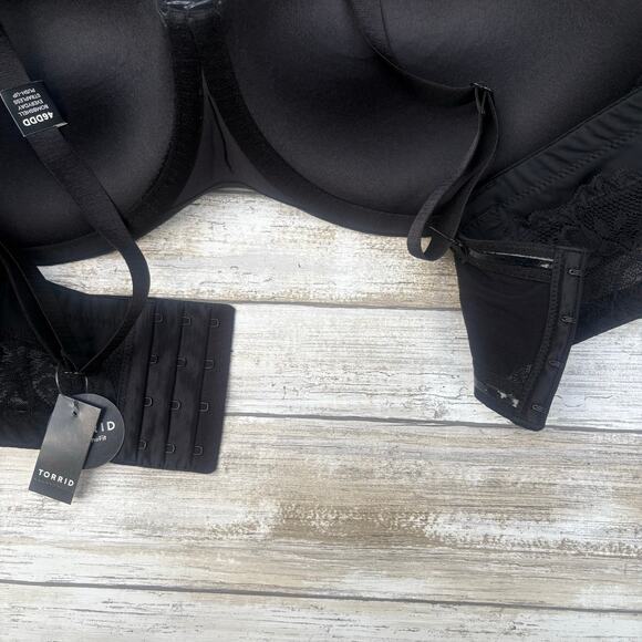 TORRID Bra NWT Sz 46DDD Black Bombshell Everyday Lace Strapless Push Up Padded - Picture 5 of 14